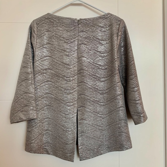 Club Monaco Silver Metallic Blouse - Picture 2 of 2